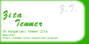 zita temmer business card